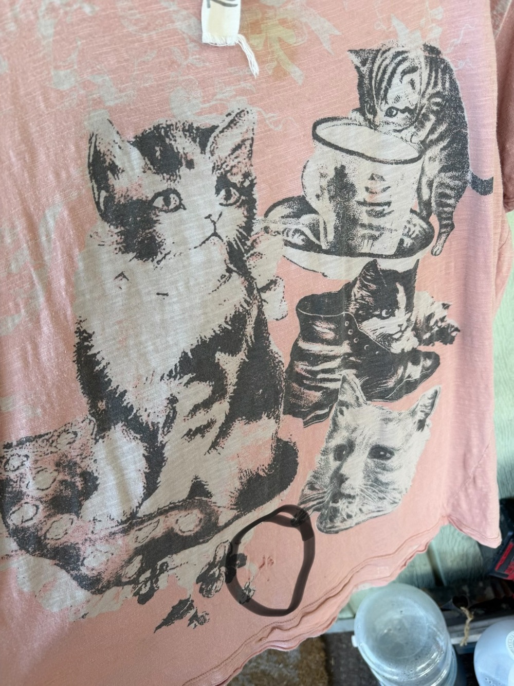 Lot of 2 Magnolia Pearl short sleeve tee shirts pink and gray. O/S will trade - Picture 5 of 11